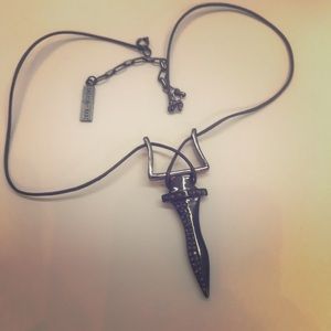 Sachin Babi gunmetal dagger necklace